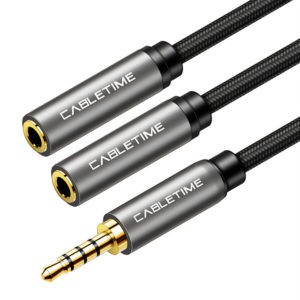 CABLETIME καλώδιο ήχου 3.5mm σε 2x 3.5mm CT-P12G4P