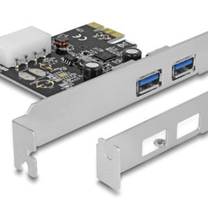 DELOCK κάρτα επέκτασης PCIe x1 σε 2x USB 89243