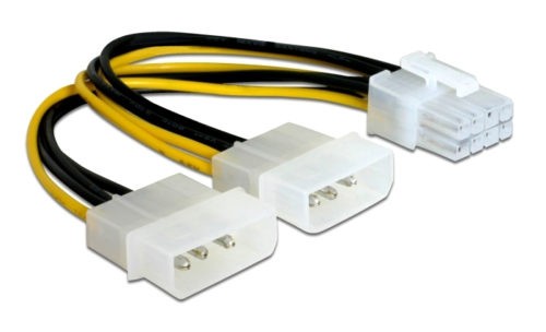 POWERTECH καλώδιο 2x molex 3pin σε 1x 8pin CAB-W041