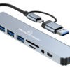 POWERTECH USB hub PTR-0151 με card reader