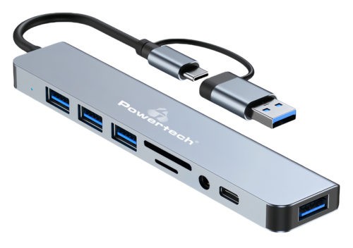 POWERTECH USB hub PTR-0151 με card reader