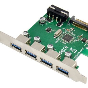 POWERTECH κάρτα επέκτασης PCIe σε 4x USB 3.0 ST66