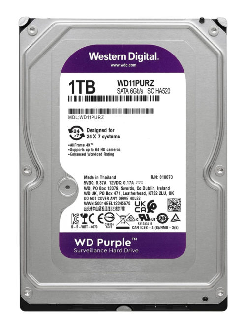 WD σκληρός δίσκος 3.5" Purple Surveillance 1TB