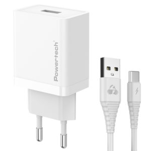 POWERTECH φορτιστής τοίχου PT-1322 με καλώδιο USB-C