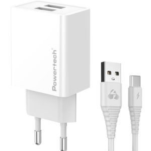 POWERTECH φορτιστής τοίχου PT-1324 με καλώδιο USB-C