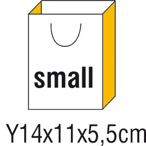 ΧΑΡΤΙΝΗ ΤΣΑΝΤΑ ΜΕ ΚΟΡΔΟΝΙ ΠΟΛΥΤΕΛΕΙΑΣ SMALL Y14x11x5,5cm