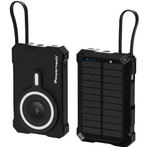 POWERTECH ηλιακό power bank PT-1505 με καλώδιο & φακό