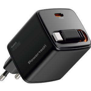 POWERTECH φορτιστής τοίχου PT-1572 με πτυσσόμενο καλώδιο