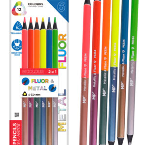 MP σετ χρωματιστές ξυλομπογιές με διπλή μύτη PE334