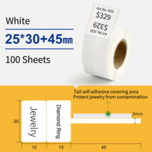 ΕΤΙΚΕΤΕΣ NIIMBOT 30x25+45mm / 100ετ. ΚΟΣΜΗΜΑΤΩΝ ΛΕΥΚΕΣ