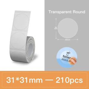 ΕΤΙΚΕΤΕΣ NIIMBOT Φ 31mm / 210ετ. ΣΤΡΟΓΓΥΛΕΣ ΔΙΑΦΑΝΕΣ