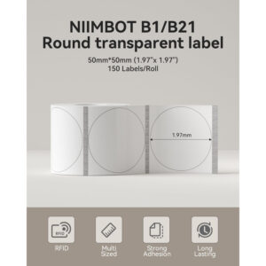ΕΤΙΚΕΤΕΣ NIIMBOT Φ 50mm / 150ετ. ΣΤΡΟΓΓΥΛΕΣ ΔΙΑΦΑΝΕΣ